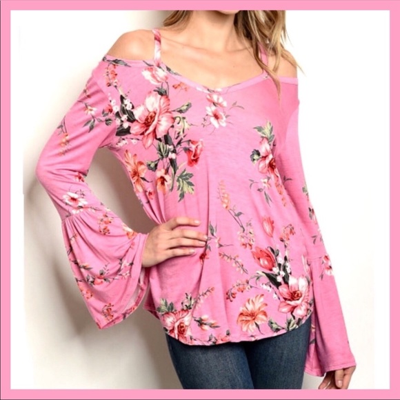 🌸FLORAL🌸BELL SLEEVE TOP-NEW - Picture 3 of 7